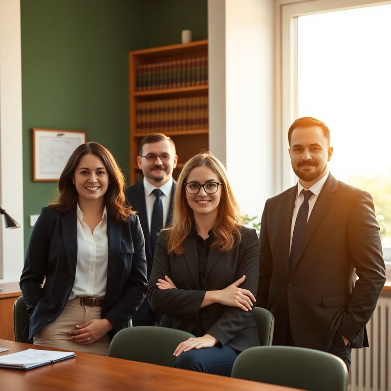 Echipa de consultanți fiscali Modern Atelier într-un birou cu accente verzi și crem la Iași
